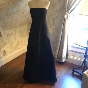 Black Label Ralph Lauren Navy Silk Sheath Gown 4